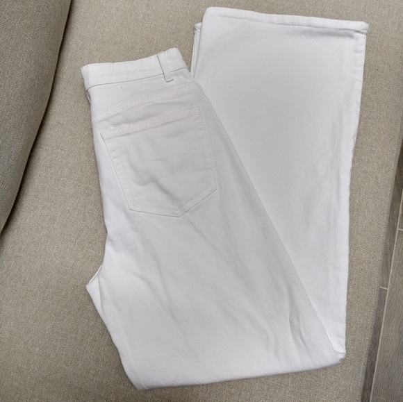 H&M White High Waisted wide leg jeans - Picture 7 of 13